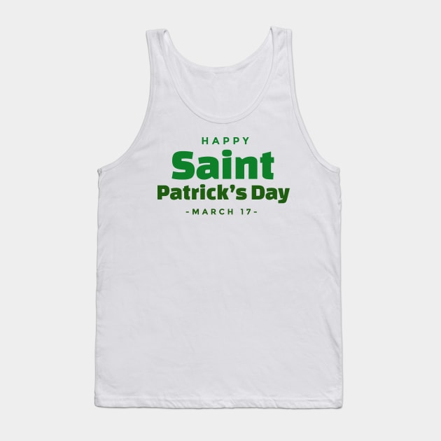 happy saint patricks day Tank Top by mkstore2020